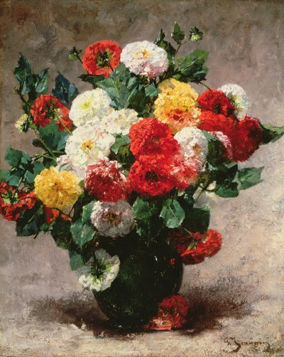 Carnations in a Vase by Georges Jeannin